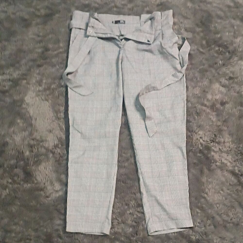 BBJ Los Angeles Men's Gray Check Dress Pants 30 Waist Regular Black Red